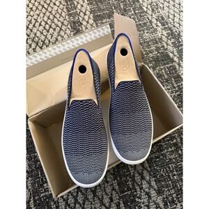 Rothys NIB The Sneaker Maritime Gradient Navy White Slip On Shoes Womens 10.5